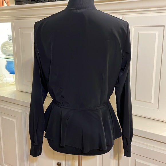 BEA CLASSICS black long sleeved blouse. Size 8. Detailed front. Vintage style. - Picture 3 of 15